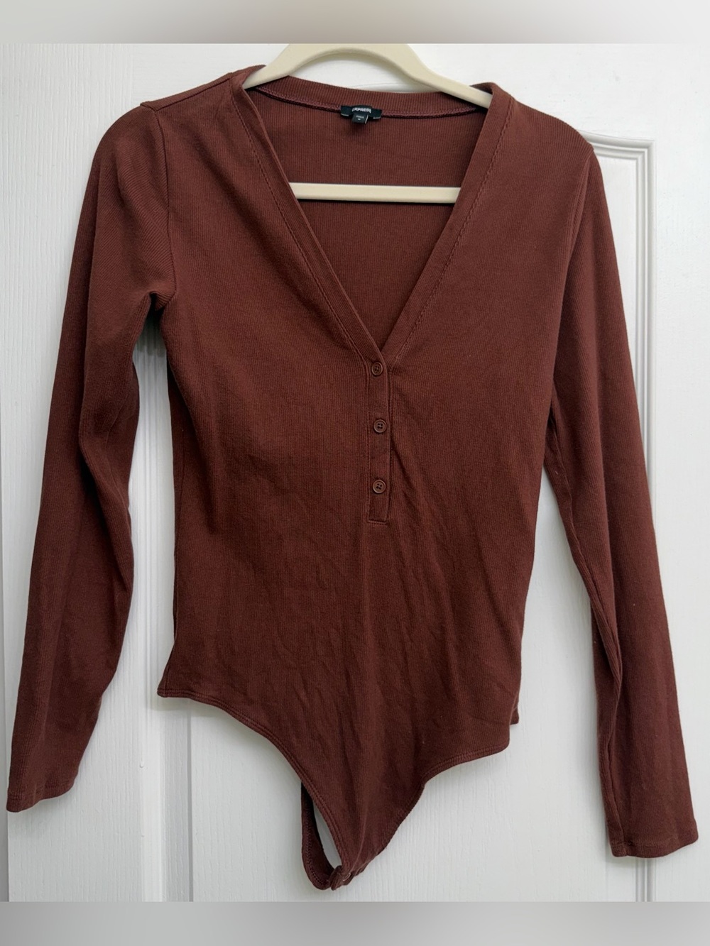 Express Long-Sleeve V-Neck Bodysuit